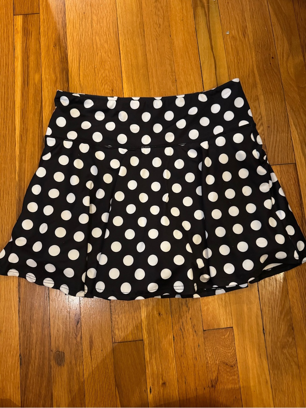 Constantly Varied Black and White Polka Dot Athletic Skirt
